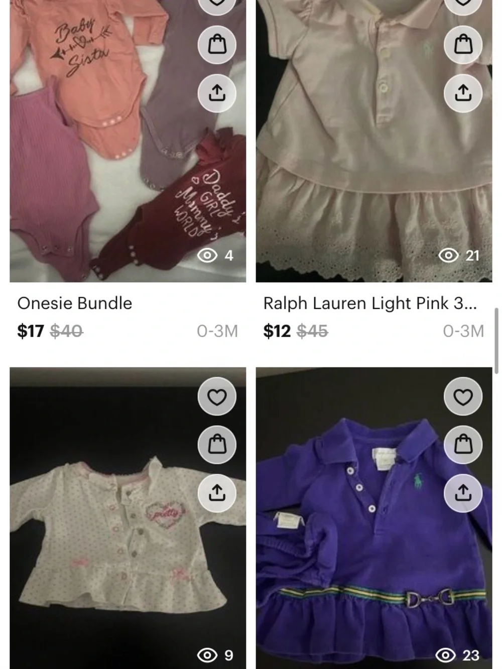 0-3 Month Large Bundle of Baby Girl Clothing